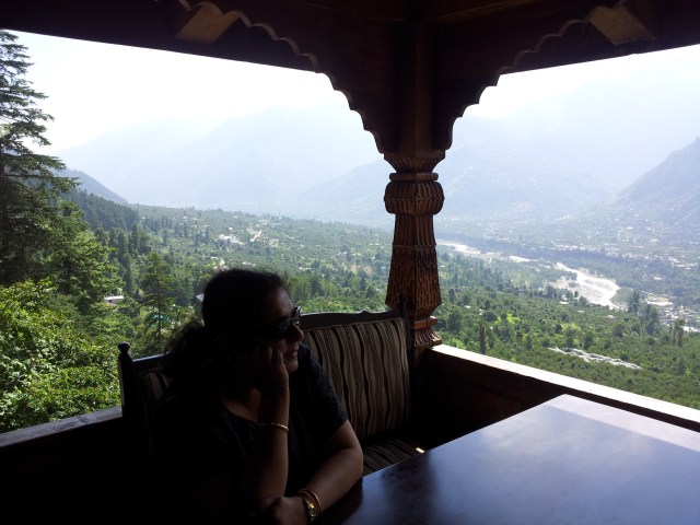 Incredible view of Bias and the mountains from the restaurant on the first floor