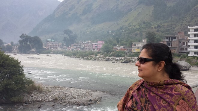 the aqua-coloured Beas and the mud-coloured Parvati come together was a sight to behold.