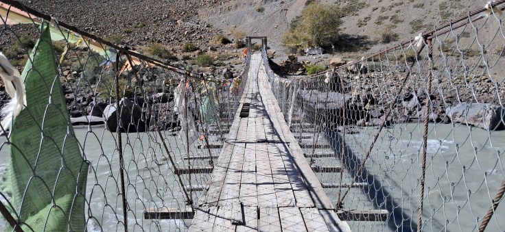 Suspension bridge on Spiti River