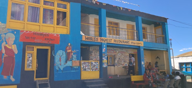 Tea break at the world's highest cafe